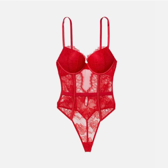 NWT Bombshell Add-2-cups Lace Teddy - Picture 1 of 6